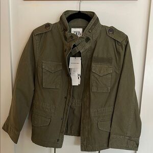 Zara Khaki Green Military Jacket